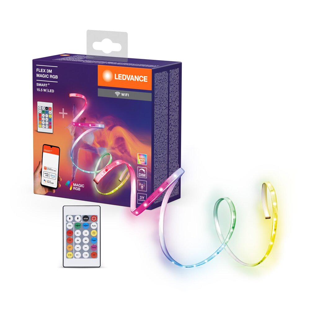 LEDVANCE Smart+ Wifi LED Streifen Weiß, 1-flammig, Fernbedienung, Farbwechsler main product photo