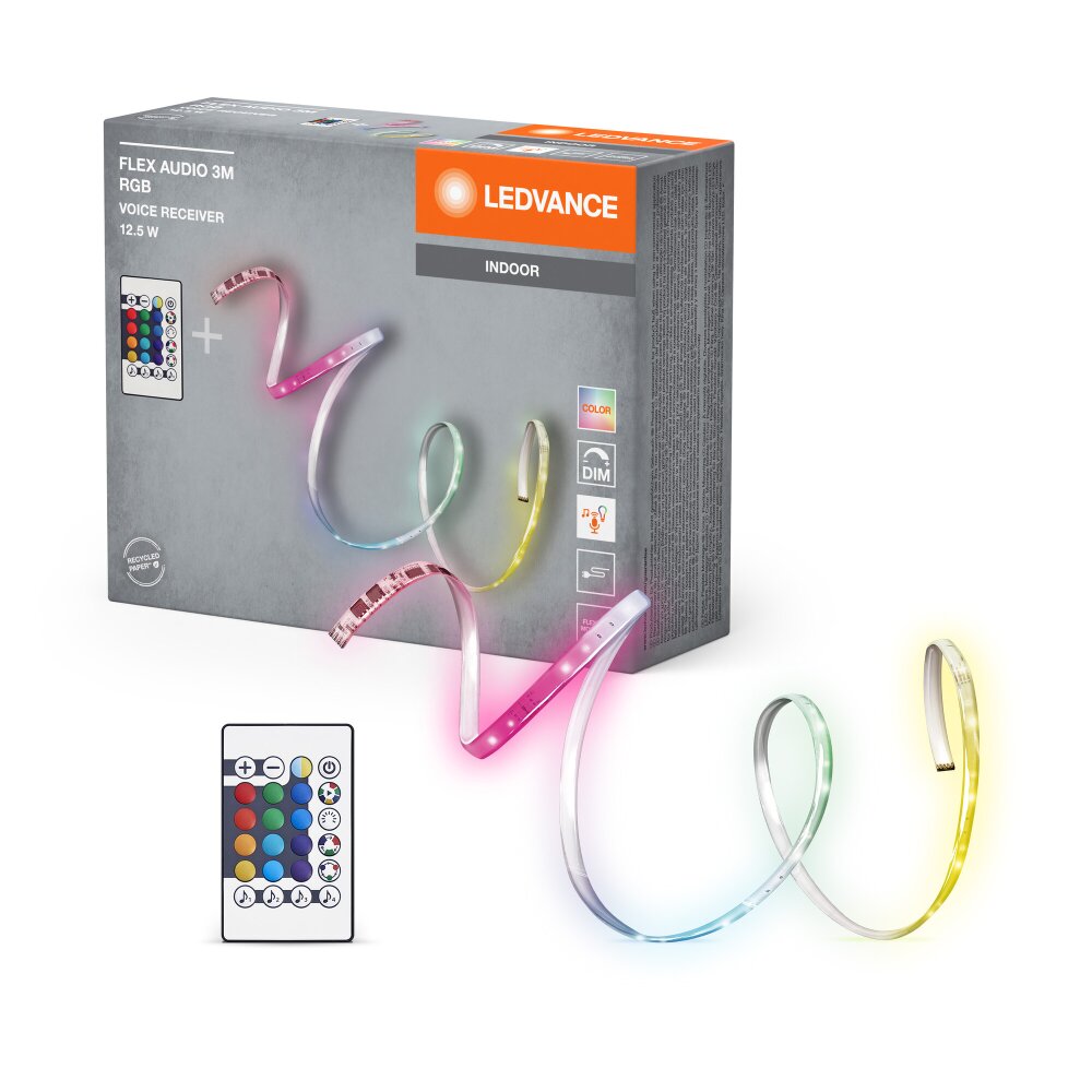 LEDVANCE Flex Audio LED Streifen Weiß, 1-flammig, Fernbedienung, Farbwechsler main product photo