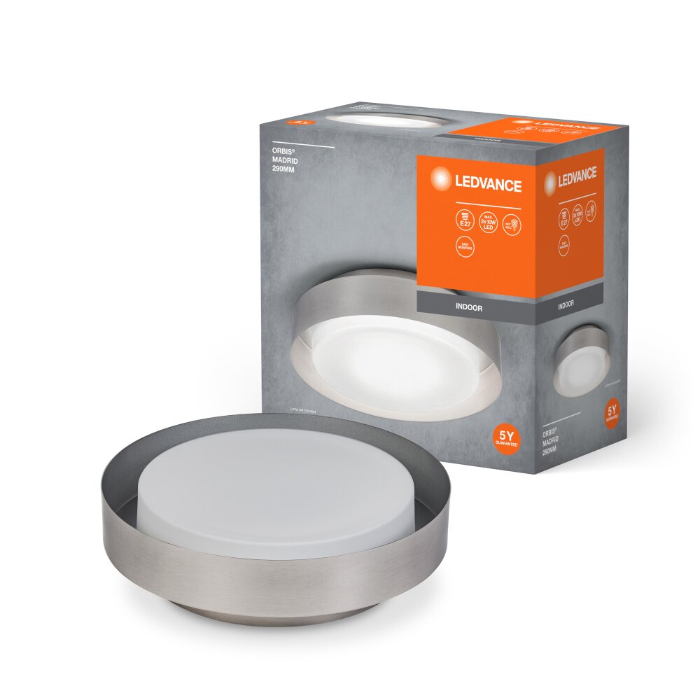 LEDVANCE Orbis Deckenleuchte Nickel-Matt, 2-flammig main product photo