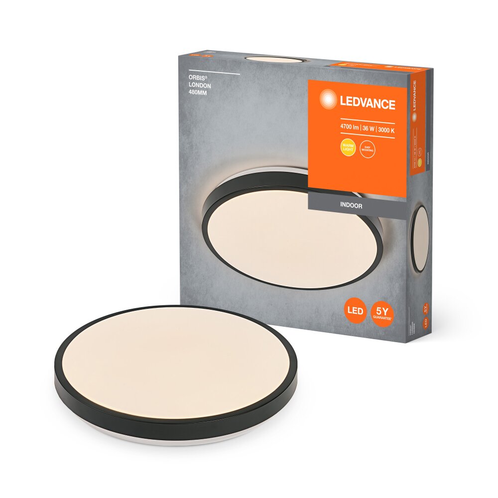 LEDVANCE Orbis Deckenleuchte Schwarz, 1-flammig main product photo