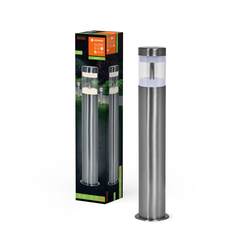 LEDVANCE Endura Außenstehleuchte Stahl gebürstet, 1-flammig main product photo