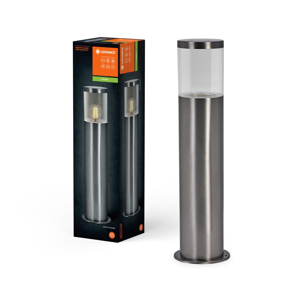 LEDVANCE Endura Wandleuchte Stahl gebürstet, 1-flammig main product photo