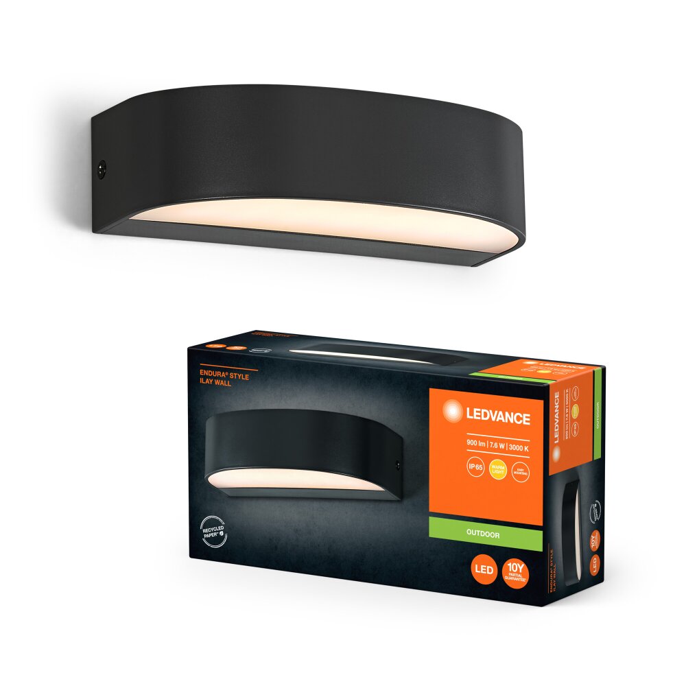 LEDVANCE Endura Außenwandleuchte Grau, 1-flammig main product photo