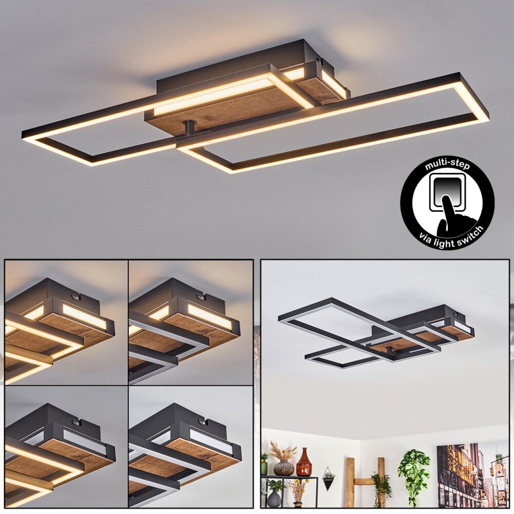 Sigersvik Deckenleuchte LED Naturfarben, Schwarz, 1-flammig main product photo