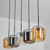 Lauden Pendelleuchte Glas 20cm Schwarz, 5-flammig