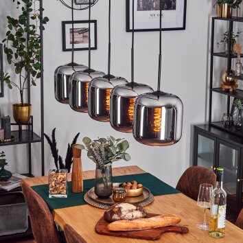 Lauden Pendelleuchte Glas 20cm Schwarz, 5-flammig Lauden Pendelleuchte Glas 20cm Schwarz, 5-flammig