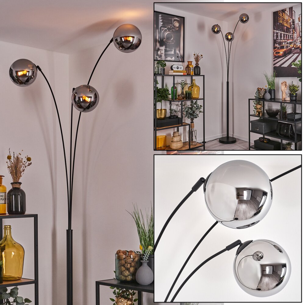 Gastor Stehleuchte Glas 15 cm Schwarz, 3-flammig main product photo