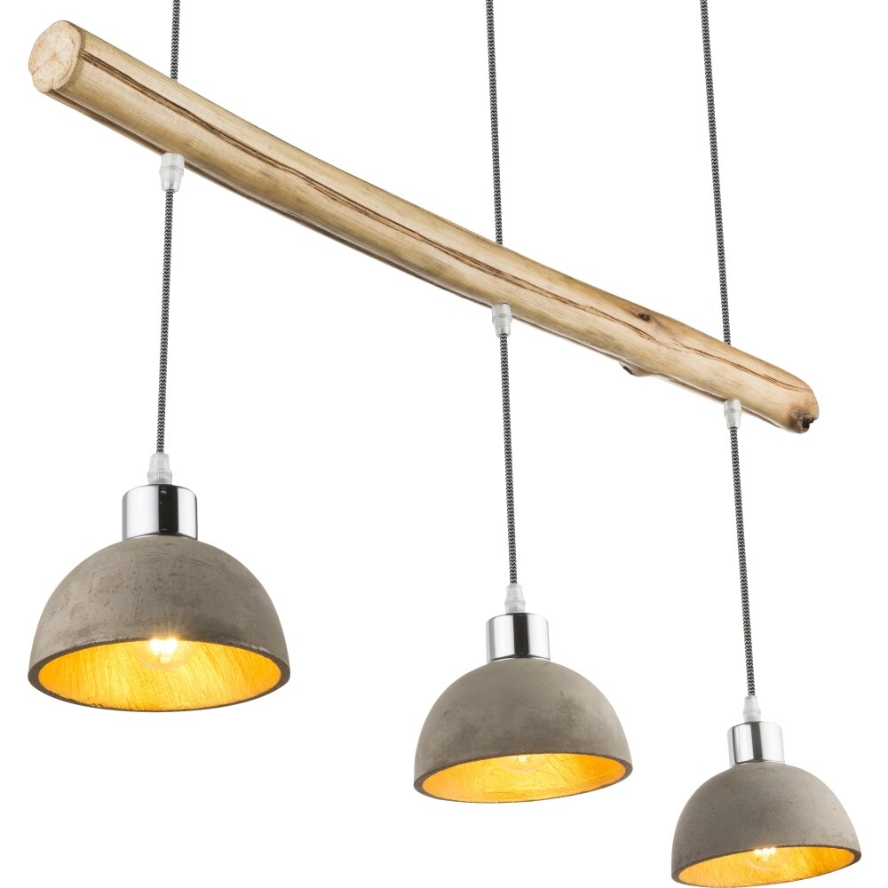 Globo Jebel Hängeleuchte Holz hell, Nickel-Matt, 3-flammig main product photo