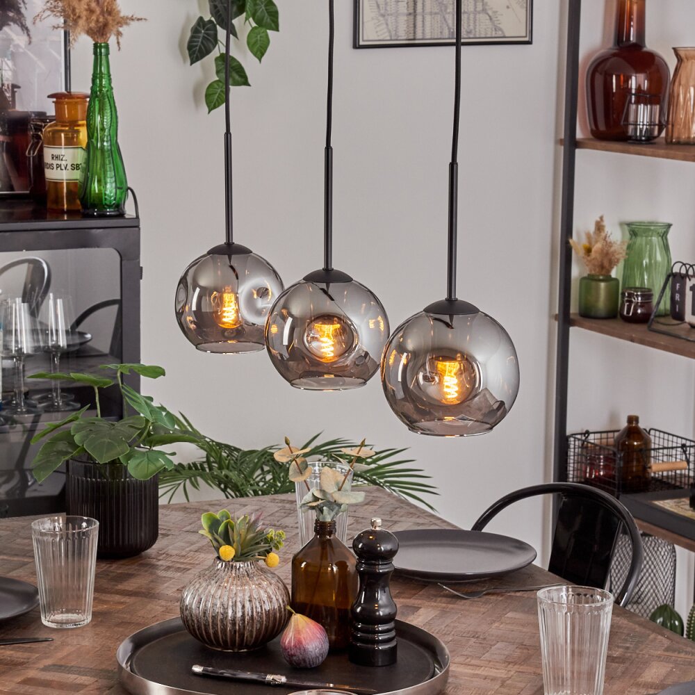 Ripoll Pendelleuchte Glas 15 cm Rauchfarben, 3-flammig main product photo