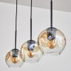 Ripoll Pendelleuchte Glas 15 cm Bernsteinfarben, Klar, 3-flammig