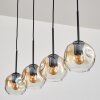 Ripoll Pendelleuchte Glas 15 cm Bernsteinfarben, Klar, 4-flammig