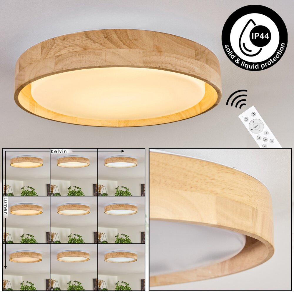 Tabernas Deckenleuchte LED Naturfarben, Weiß, 1-flammig, Fernbedienung main product photo