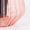 Telhais Tischleuchte Glas 17cm Rosa, Schwarz, 1-flammig