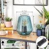 Telhais Tischleuchte Glas 17cm Blau, Schwarz, 1-flammig