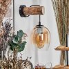 Vevino Wandleuchte Glas 15cm Naturfarben, Schwarz, 1-flammig