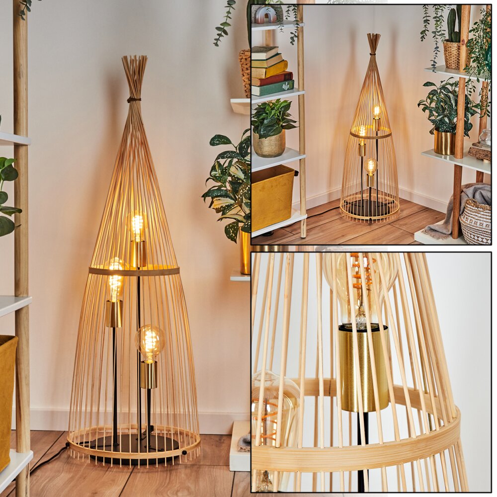 Staby Stehleuchte Gold, Schwarz, 3-flammig main product photo