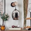 Vevino Wandleuchte Glas 15cm Naturfarben, Schwarz, 1-flammig