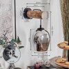 Vevino Wandleuchte Glas 15cm Naturfarben, Schwarz, 1-flammig