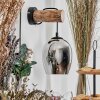 Vevino Wandleuchte Glas 15cm Naturfarben, Schwarz, 1-flammig