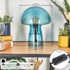 Pilzlampe Almagre Tischleuchte Glas 18cm Schwarz, 1-flammig
