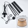 Ramila Stehleuchte 45 cm Naturfarben, Schwarz, 1-flammig