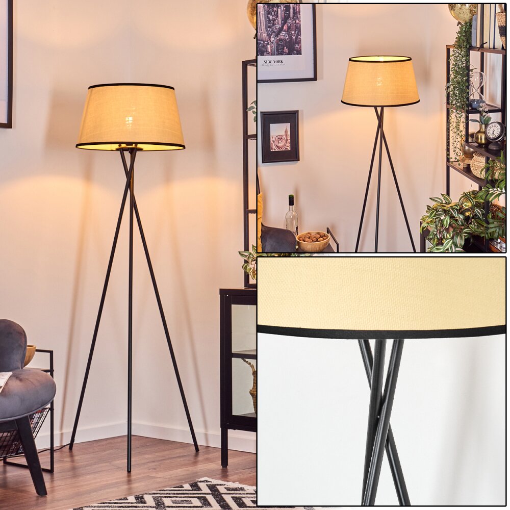 Chellas Stehleuchte 45 cm beige, Schwarz, 1-flammig main product photo