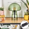 Pilzlampe Almagre Tischleuchte Glas 18 cm Schwarz, 1-flammig