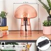 Pilz Look Almagre Tischleuchte Glas 18 cm Schwarz, 1-flammig