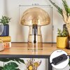 Pilz Look Almagre Tischleuchte Glas 18 cm Schwarz, 1-flammig