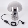 Pilz Look Almagre Tischleuchte Glas 18 cm Schwarz, 1-flammig