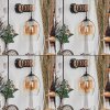 Vevino Wandleuchte Glas 15 cm Naturfarben, Schwarz, 1-flammig