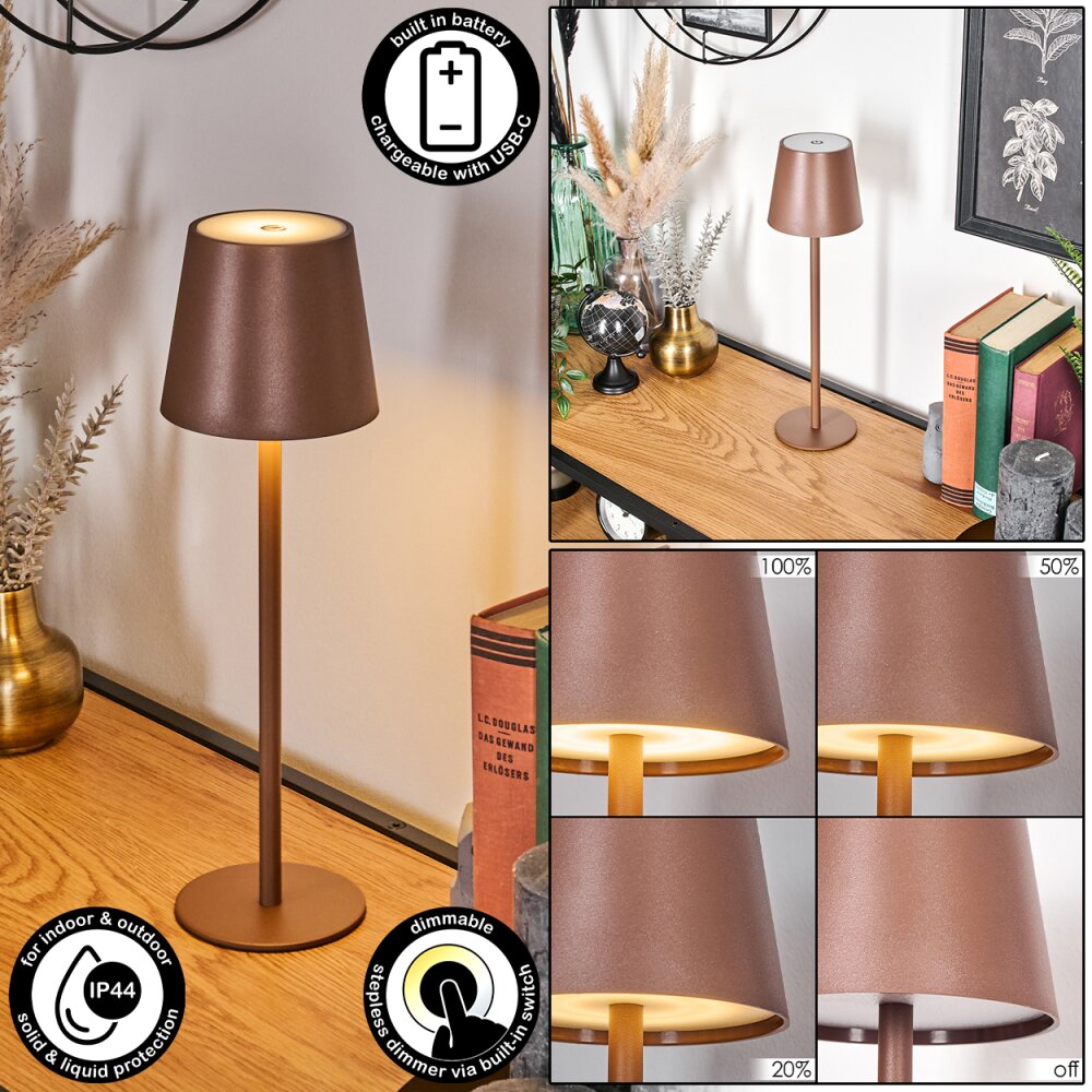 Vannie Tischleuchte LED Braun, 1-flammig main product photo