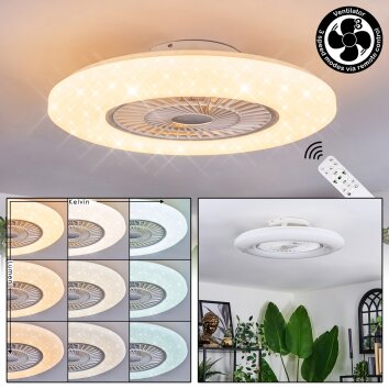Benesal Deckenventilator Weiß, 1-flammig, Fernbedienung