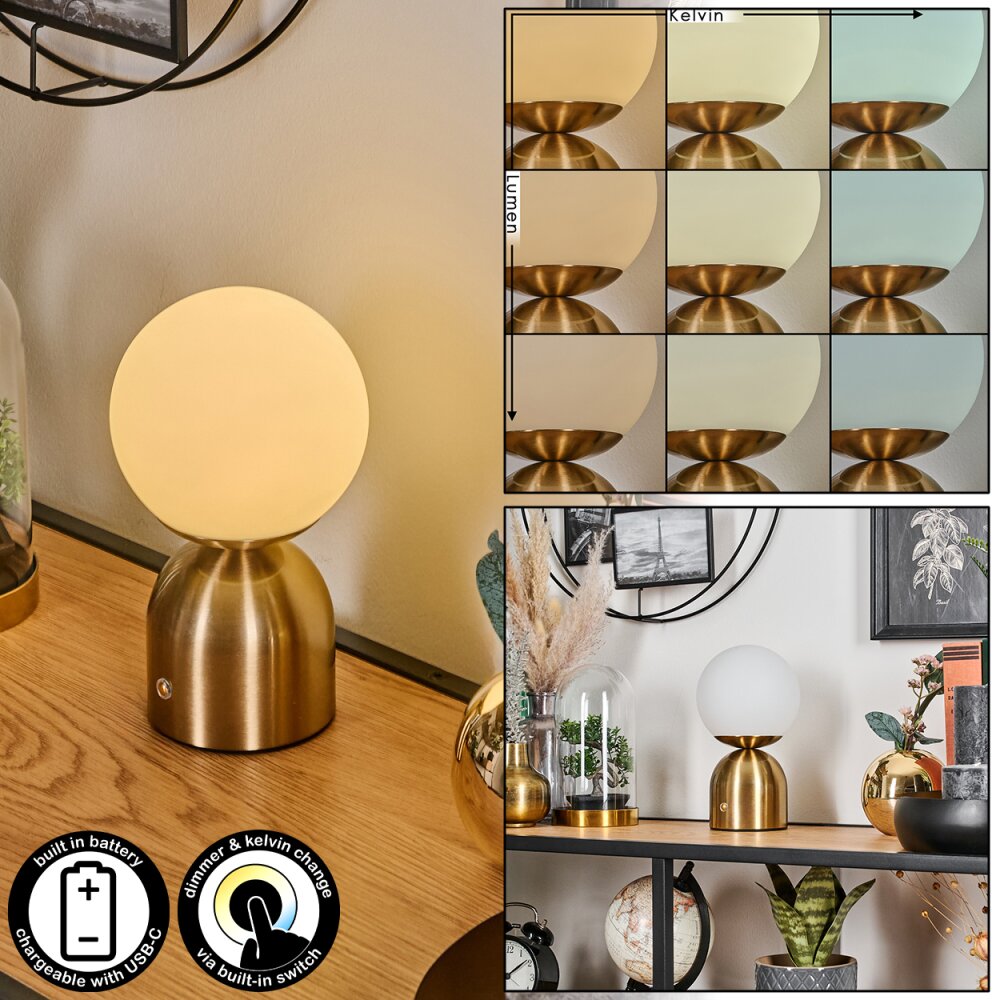 Ulvsbyn Tischleuchte LED Gold, 1-flammig main product photo