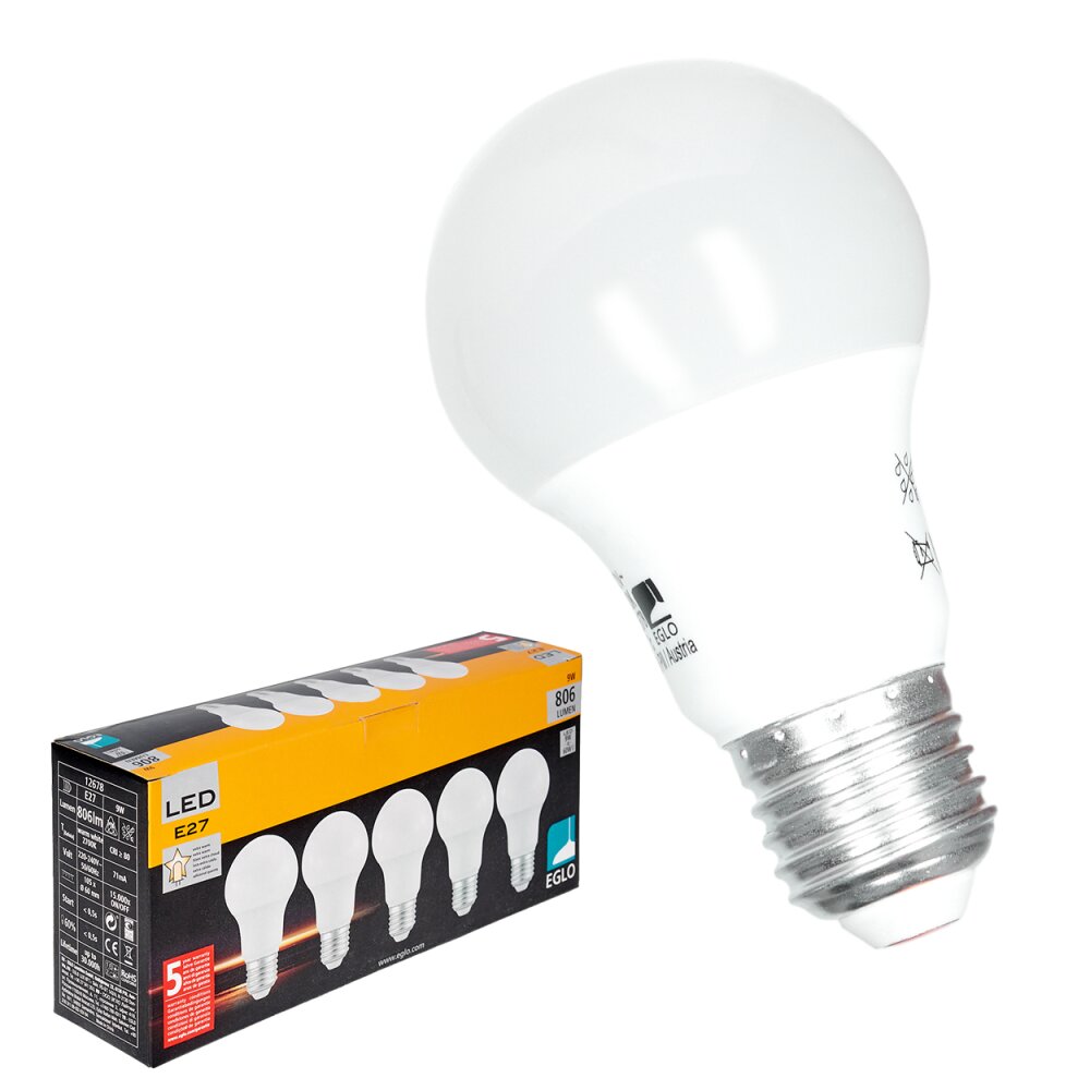LED Leuchtmittel E27 2700K 9W 806lm 5-er main product photo