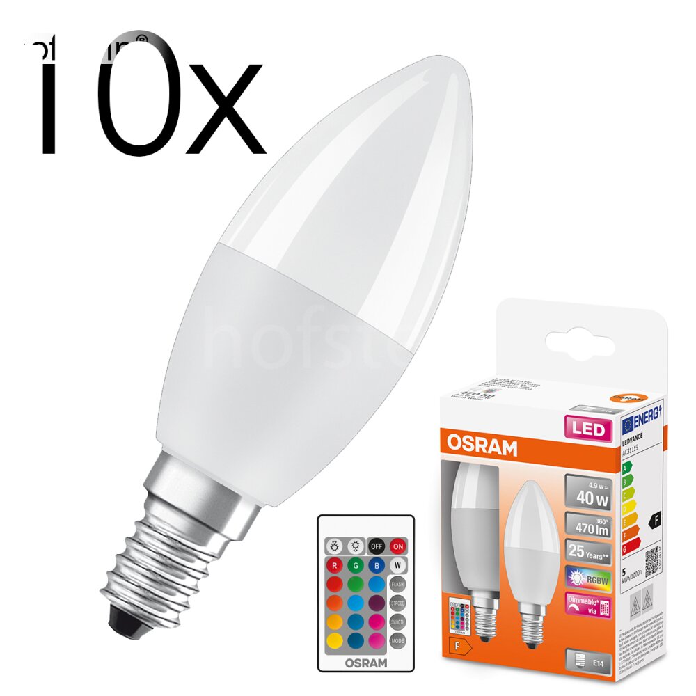 LED E14 10er Set 4,9 Watt 2700 Kelvin 470 Lumen main product photo