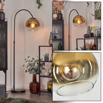 Koyoto Bogenlampe Glas 25 cm Gold, Klar, 1-flammig