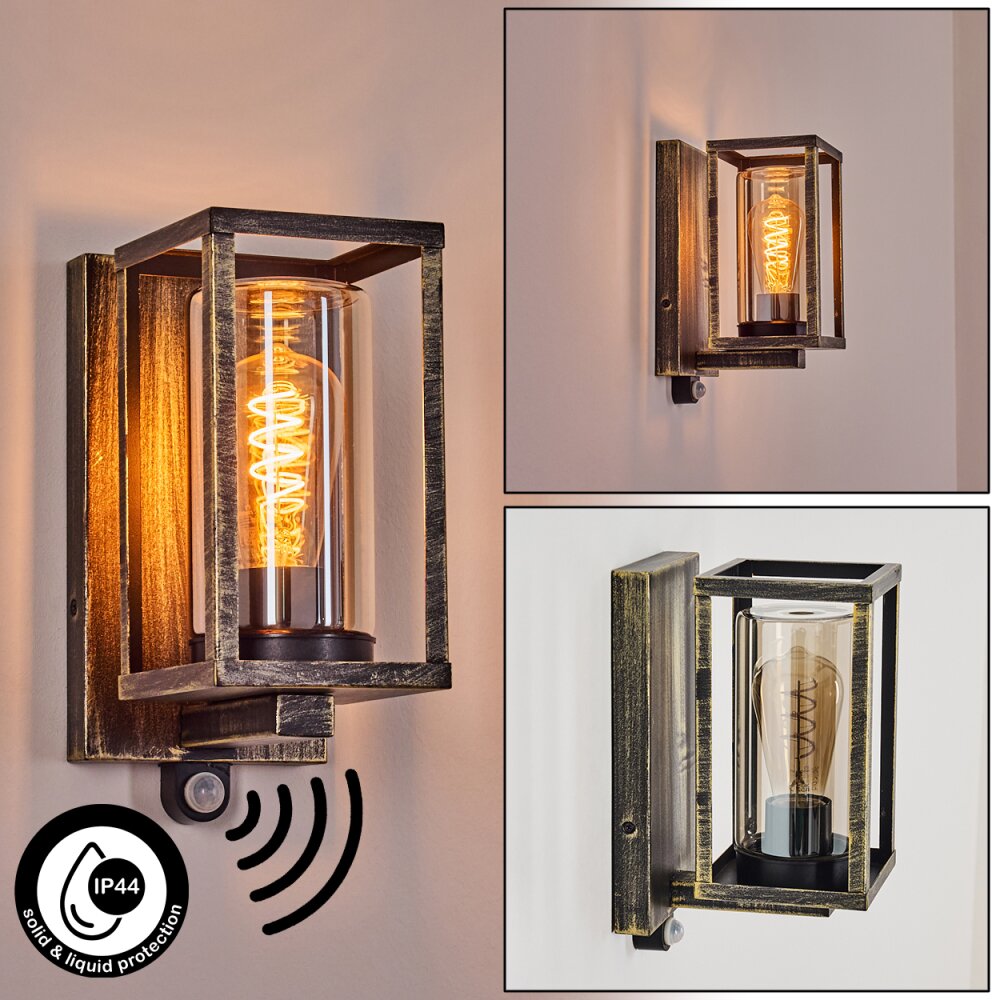 Portalis Außenwandleuchte Gold, Schwarz, 1-flammig main product photo