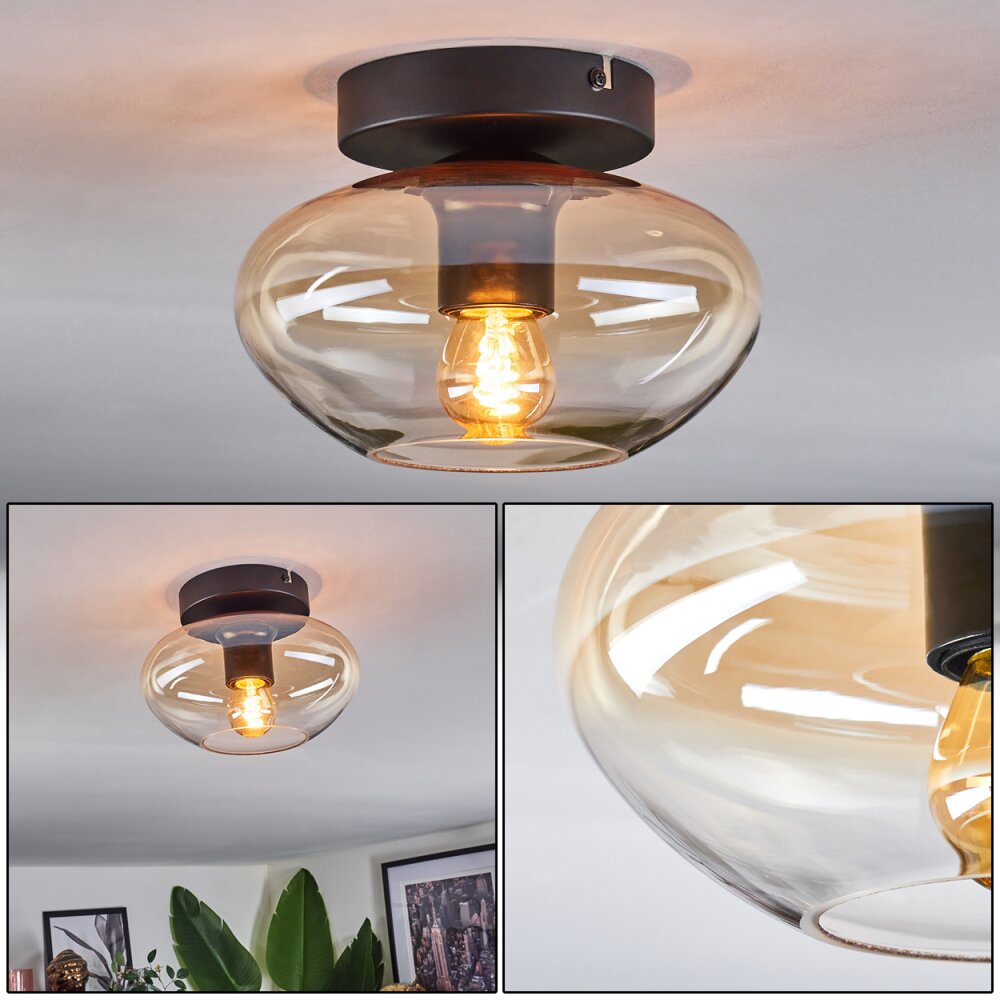 Mertola Deckenleuchte Glas 20 cm Bernsteinfarben, Klar, 1-flammig main product photo