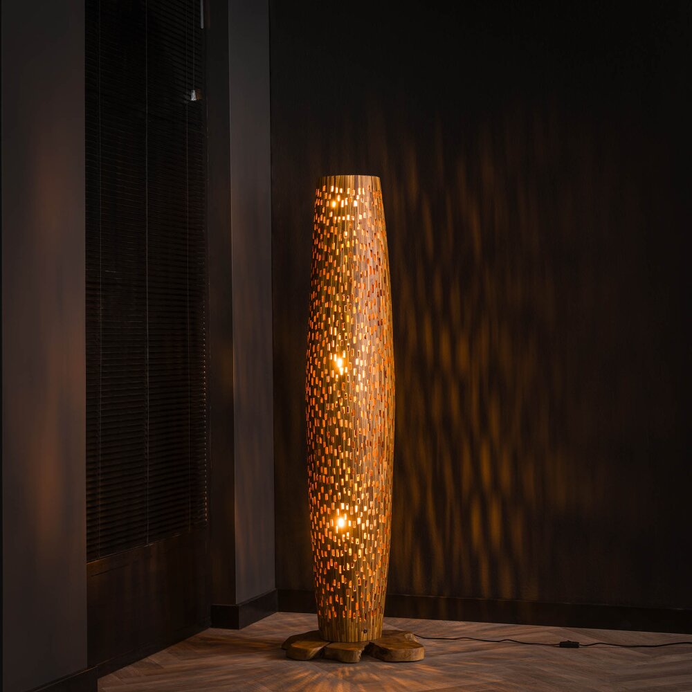 Stehleuchte Hinwil Braun, Naturfarben, 3-flammig main product photo