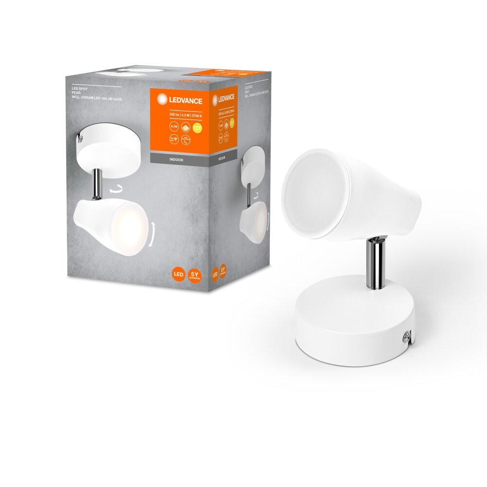 LEDVANCE Led Spot Deckenleuchte Weiß, 1-flammig main product photo