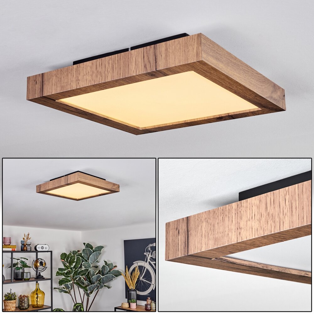 Salmi Deckenpanel LED Holzoptik, Schwarz, 1-flammig main product photo