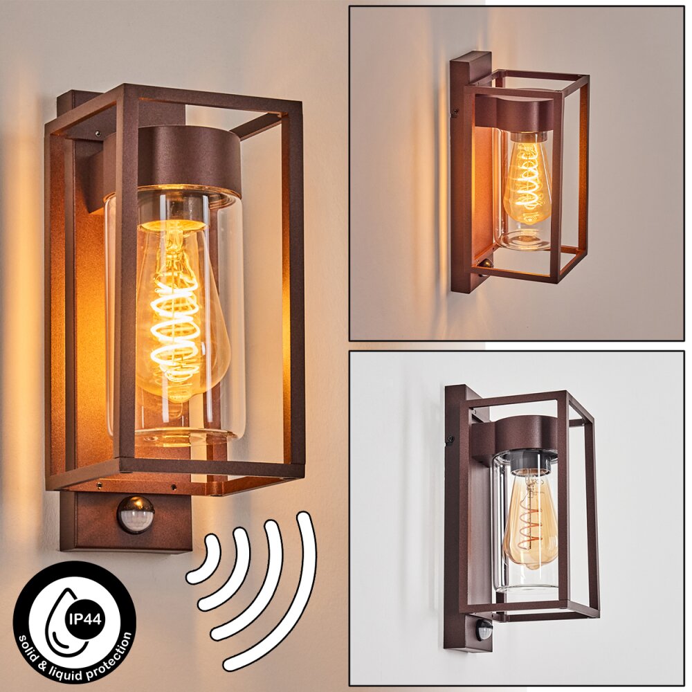 Boucinho Außenwandleuchte Rostfarben, 1-flammig, Bewegungsmelder main product photo