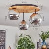 Koyoto Deckenleuchte Glas 15 cm Naturfarben, Schwarz, 3-flammig