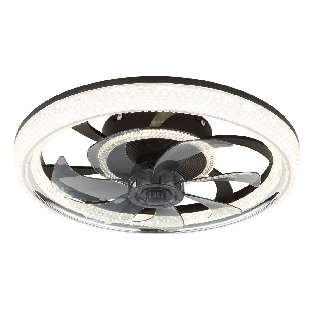 Globo Cirilla Deckenventilator LED Schwarz, 1-flammig, Fernbedienung main product photo