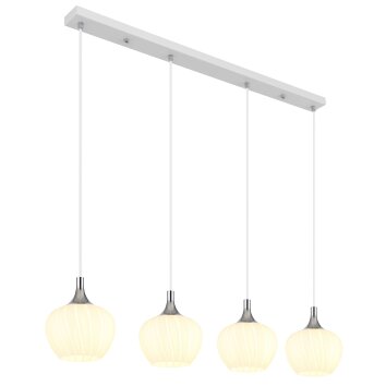 Globo Maxy Hängeleuchte Chrom, Weiß, 4-flammig Globo Maxy Hängeleuchte Chrom, Weiß, 4-flammig