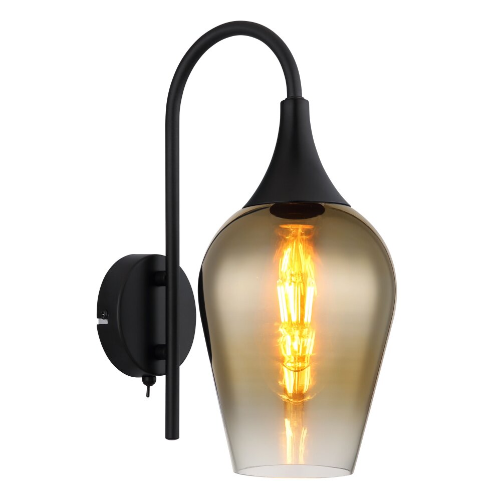 Globo Lavus Wandleuchte Schwarz, 1-flammig main product photo