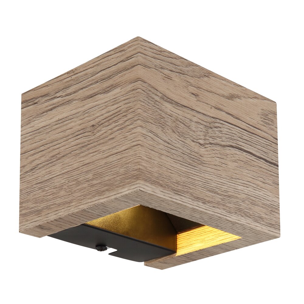 Globo Alina Wandleuchte LED Holz dunkel, Naturfarben, Schwarz, 1-flammig main product photo