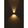Globo Alina Wandleuchte LED Holz dunkel, Naturfarben, Schwarz, 1-flammig
