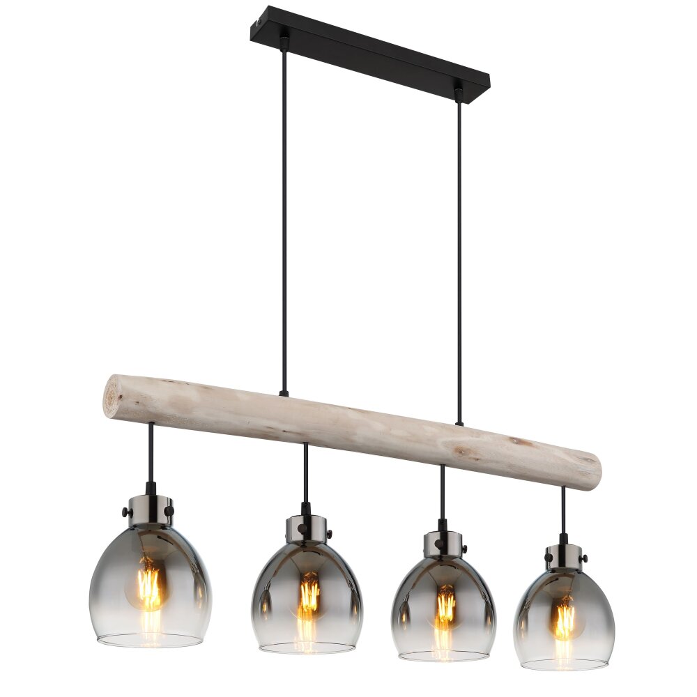 Globo Ryan Hängeleuchte Naturfarben, Schwarz, 4-flammig main product photo
